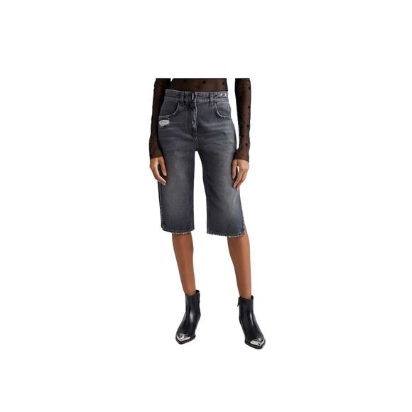 Givenchy Pants - Givenchy Women's Distressed Gray Denim Bermuda Shorts Size 29